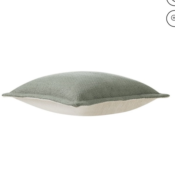 Set of 2 My Texas House Reversible Solid Sage Green & Ivory pillows - Picture 4 of 7